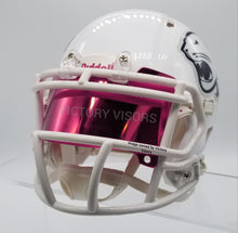 Load image into Gallery viewer, Breast Cancer Awareness Mini Football Helmet Visor from Victory Visors for football helmet memorabilia collectors and helmet breaks. Wholesale mini football helmet visors in the USA. Mini football helmet visor Houston, TX. Football helmet signatures.

