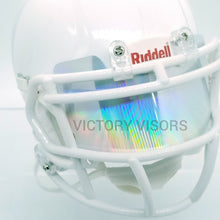 Load image into Gallery viewer, Rainbow Silver Mirror Mini Size Football Visor - Flat Style
