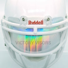Load image into Gallery viewer, Rainbow Silver Mirror Mini Size Football Visor - Flat Style