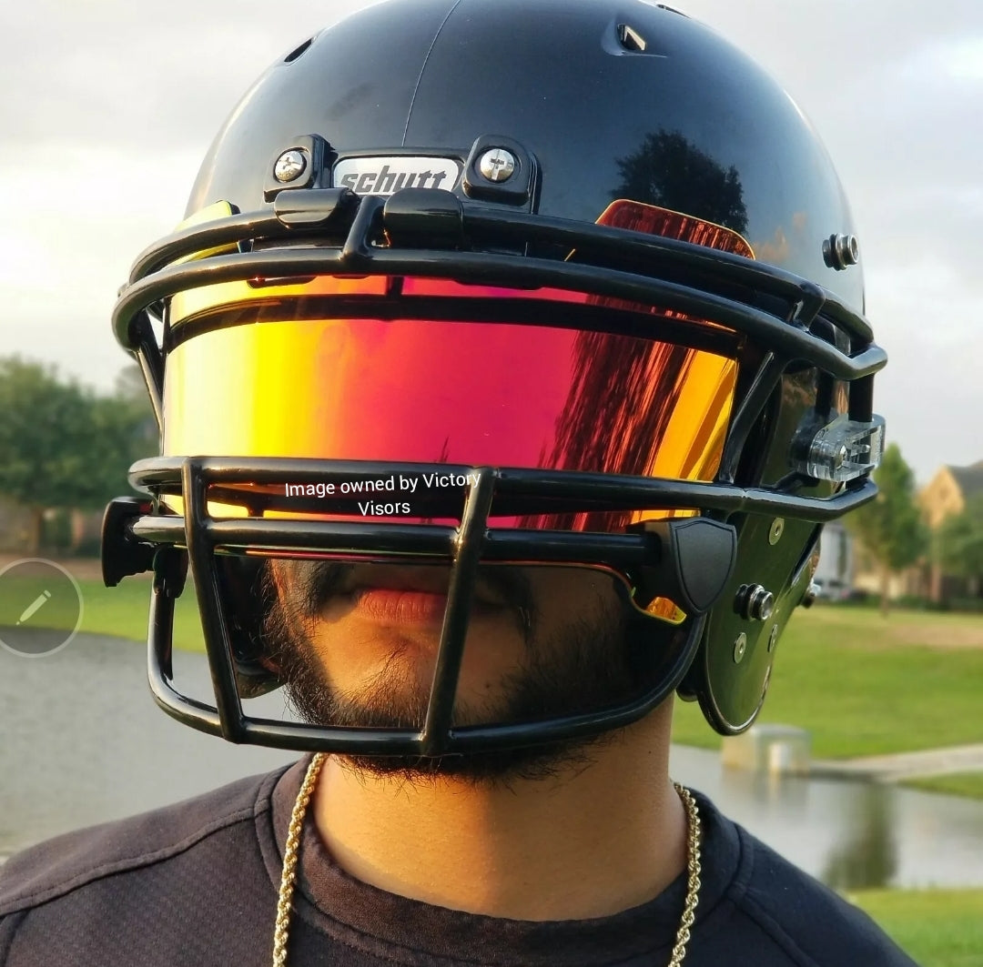 Chrome Blue Football Visor for Riddell, Xenith and Schutt Helmets – Victory  Visors