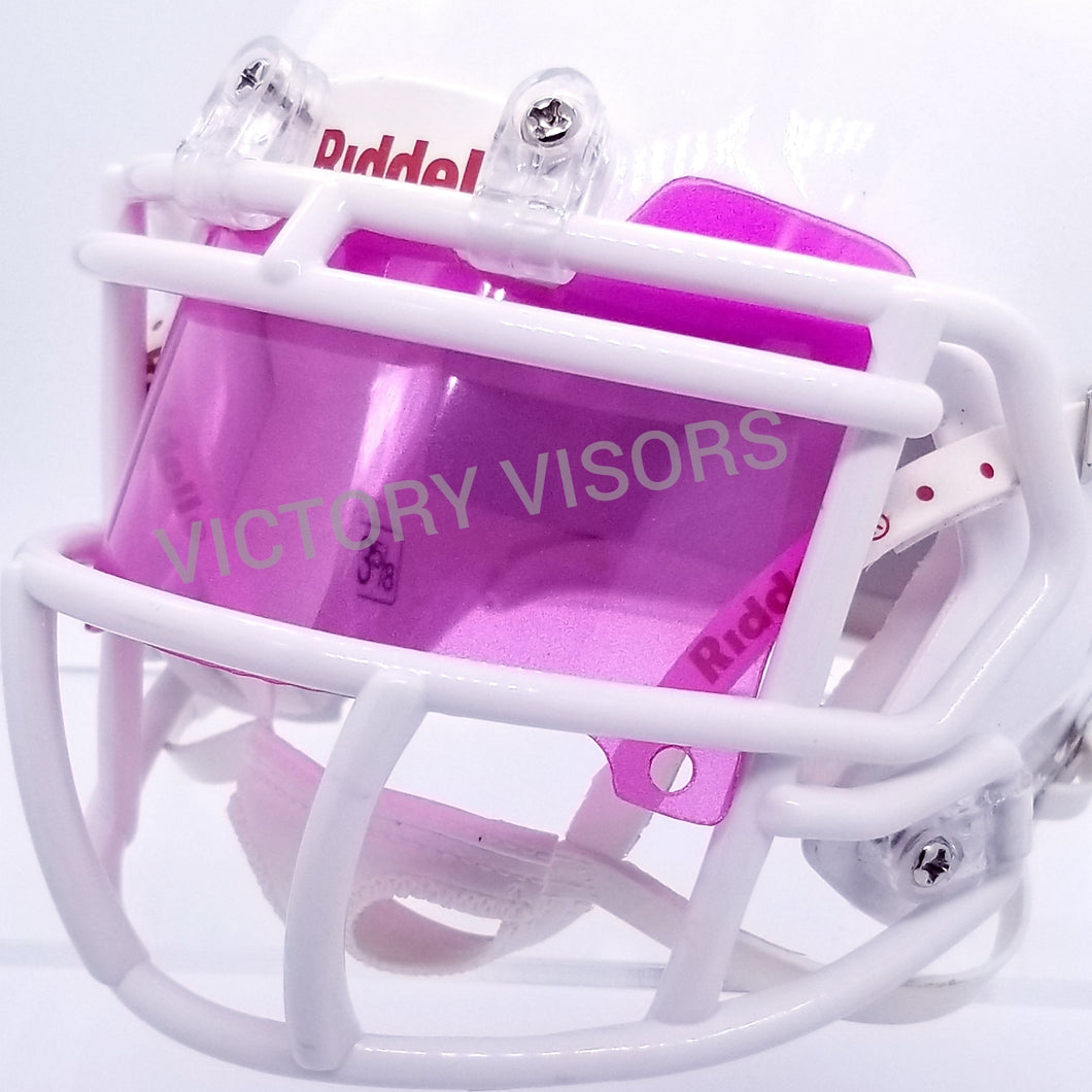Pink Mirror Mini Size Football Visor - Flat Style