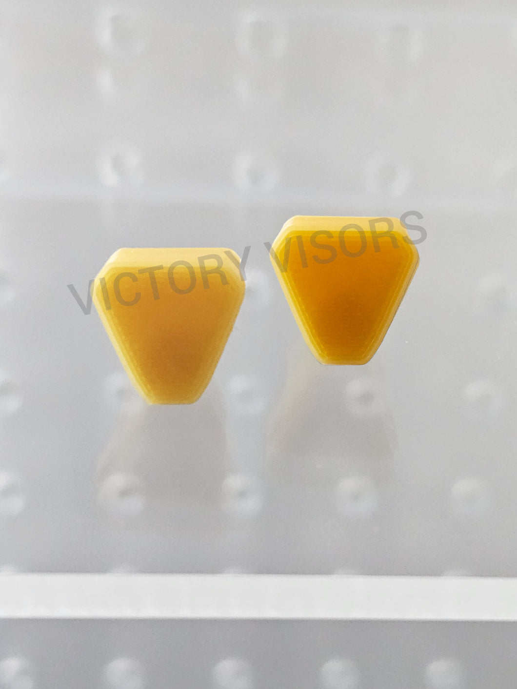 Yellow Mini Football visor clips from Victory Visors. Full metal threads. Mini Helmet Breaks. Football Memorabilia Collectors