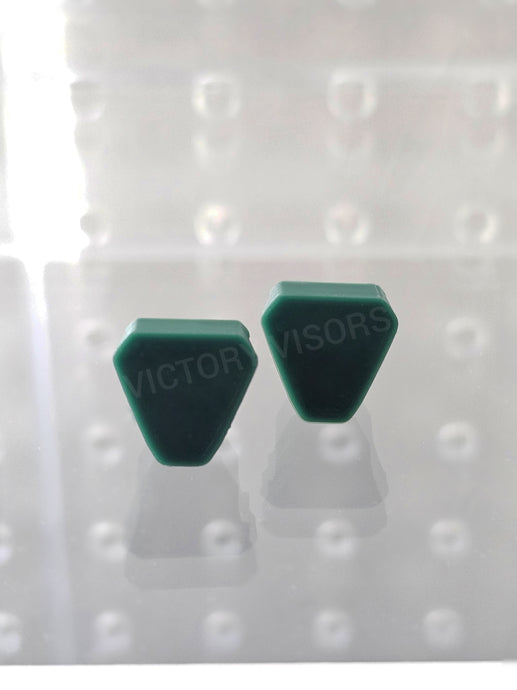 Green Mini Football visor clips from Victory Visors. Full metal threads. Mini Helmet Breaks. Football Memorabilia Collectors