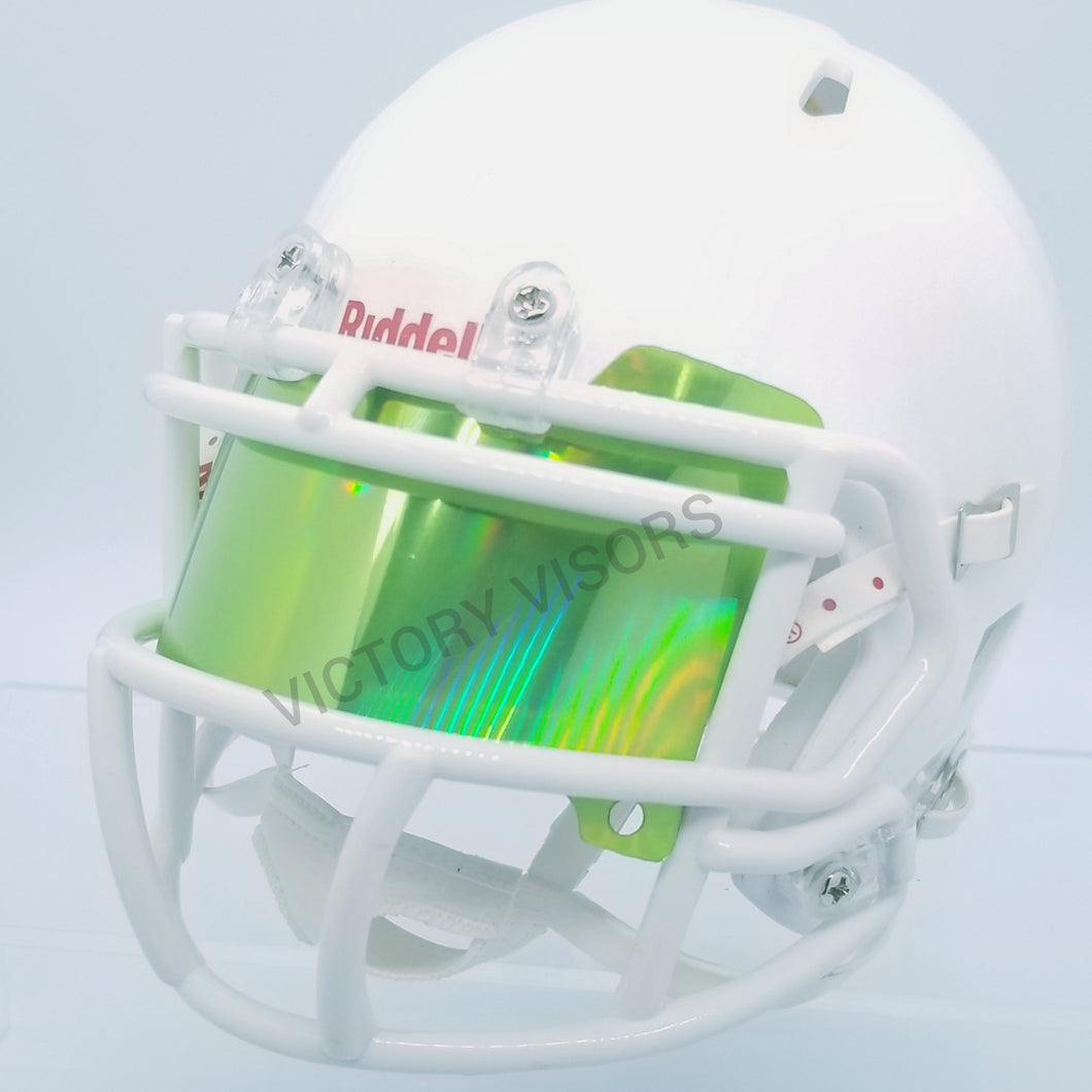 Lime Green Chrome Mirror Mini Football Helmet Visor