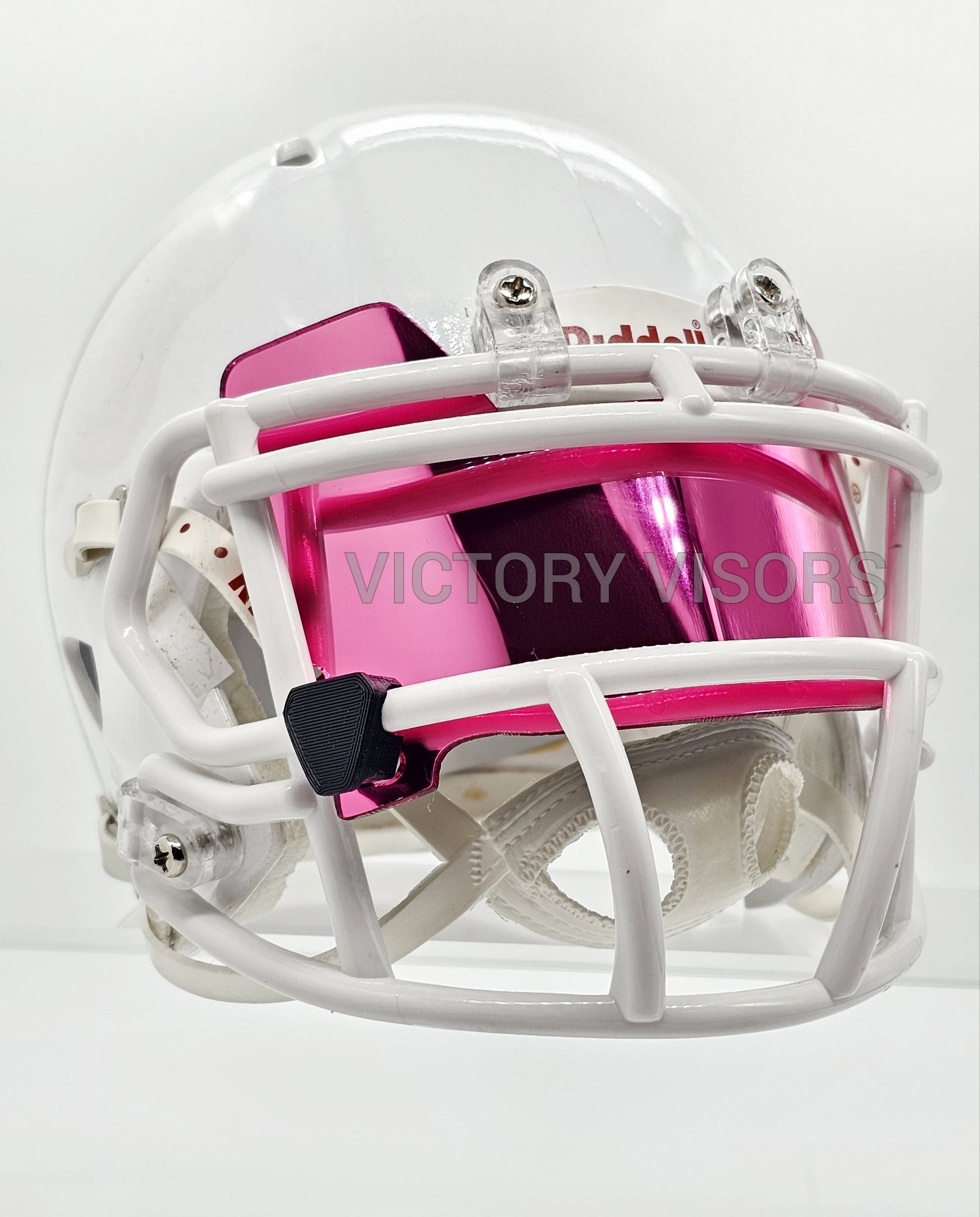 a pink football helmet Mirror Mini Visor Designed for athletes who Color:Gloss Gray/Blue Bike Helmet Helmet Shop TWEEK