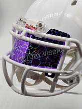 Load image into Gallery viewer, Purple Cracked Lightning Mini Size Football Visor - Flat Style
