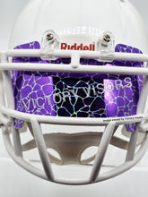 Load image into Gallery viewer, purple riddell vikings mini size football helmet visor from victory visors
