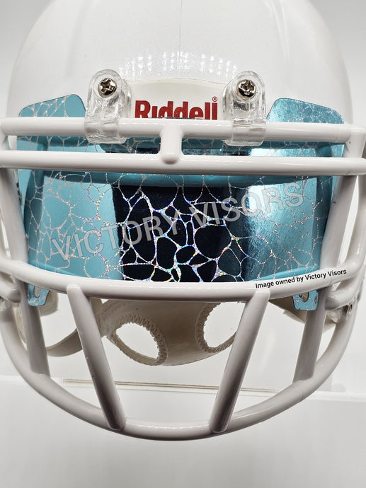 teal riddell mini size football helmet visor from victory visors