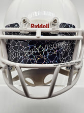 Load image into Gallery viewer, Black Cracked Lightning Mini Size Football Visor - Flat Style
