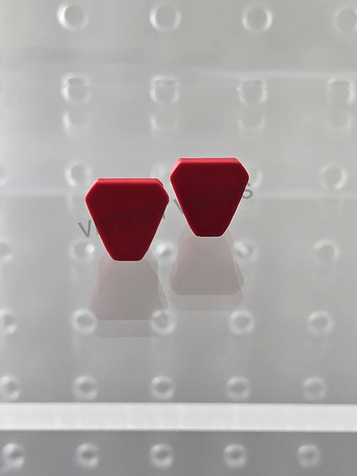 Red Mini Football visor clips from Victory Visors. Full metal threads. Mini Helmet Breaks. Football Memorabilia Collectors