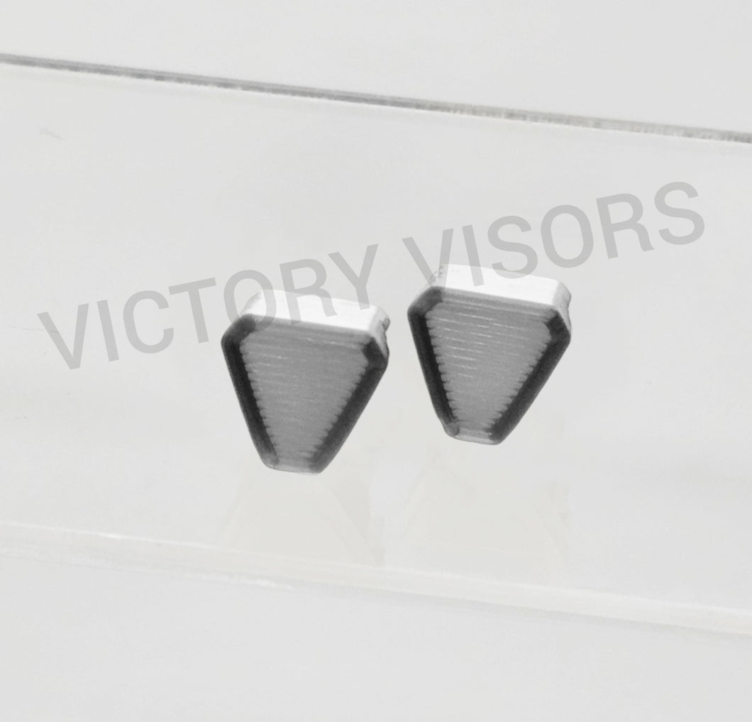 Silver Mini Football visor clips from Victory Visors. Full metal threads. Mini Helmet Breaks. Football Memorabilia Collectors