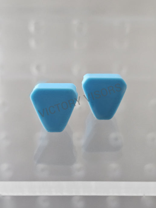 Sky Blue Mini Football visor clips from Victory Visors. Full metal threads. Mini Helmet Breaks. Football Memorabilia Collectors