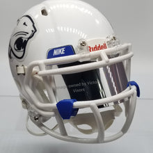 Load image into Gallery viewer, Smoke Silver and Blue MINI size Football Visor - Flat Style
