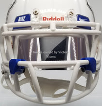 Load image into Gallery viewer, Smoke Silver Mini Football Helmet Visor from Victory Visors for football helmet memorabilia collectors and helmet breaks. Wholesale mini football helmet visors in the USA. Mini football helmet visor Houston, TX. Football helmet signatures.
