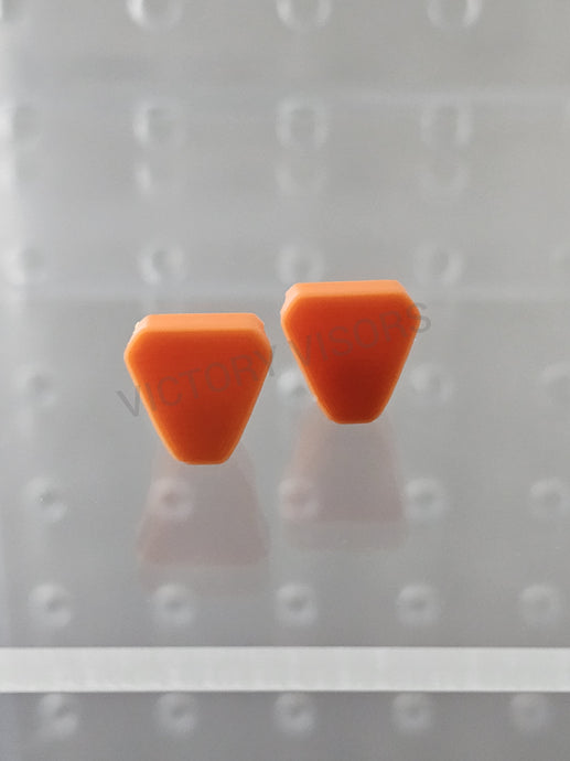Light Orange Mini Football visor clips from Victory Visors. Full metal threads. Mini Helmet Breaks. Football Memorabilia Collectors
