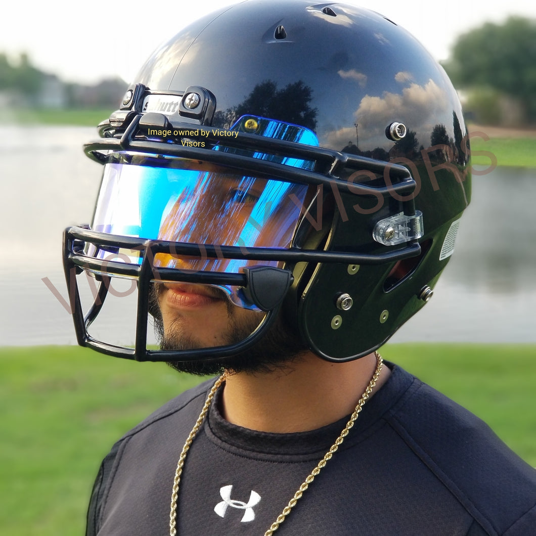 Transparent Electric Blue Football Visor