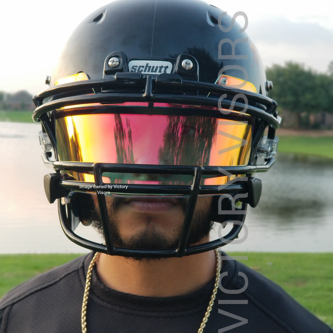 Clear Red Rainbow Football Visor